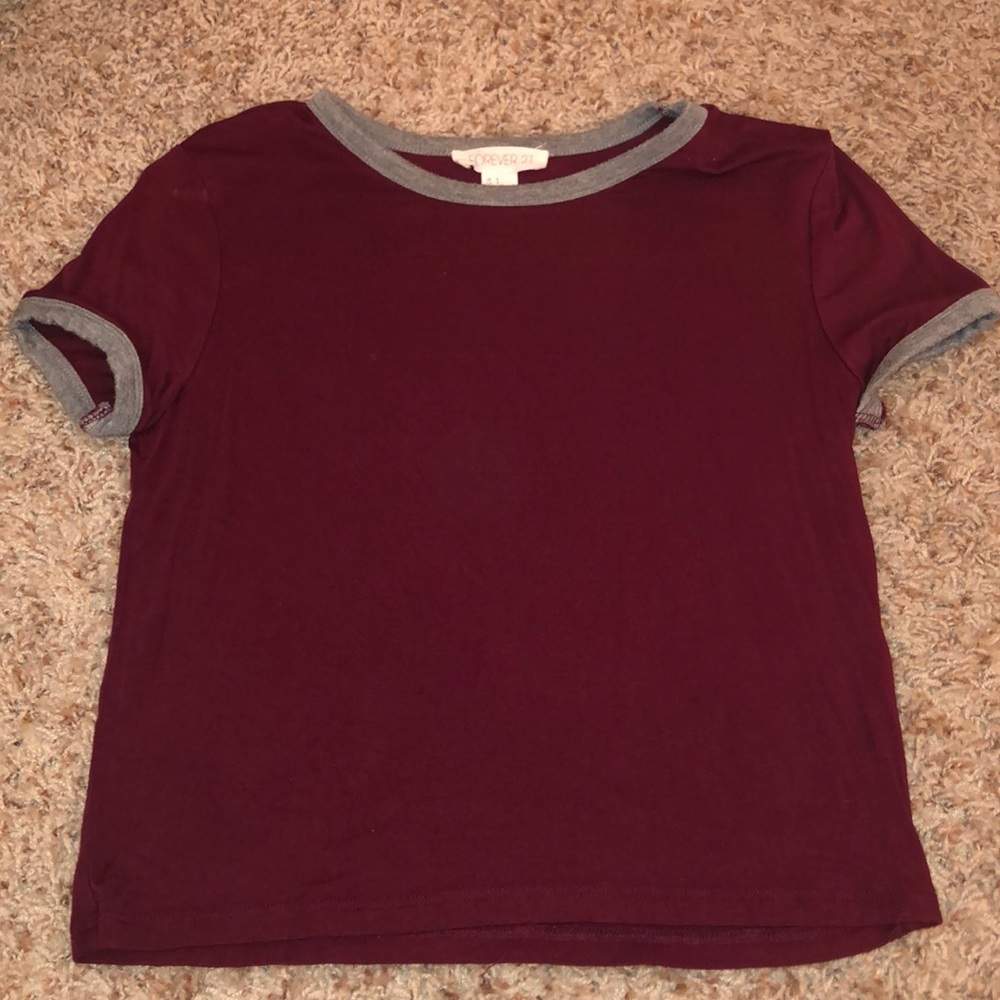 Maroon forever 21 tee